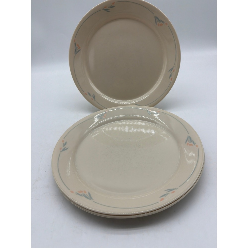 VTG Corelle Corning WINDFLOWER Peach Tulip 9" Luncheon Salad Plates Set of 4